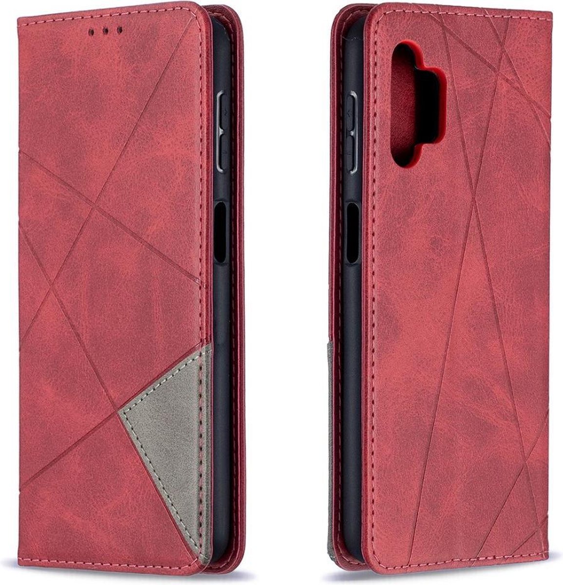 Rode bookcase voor Samsung Galaxy A32 5G met geometrisch patroon