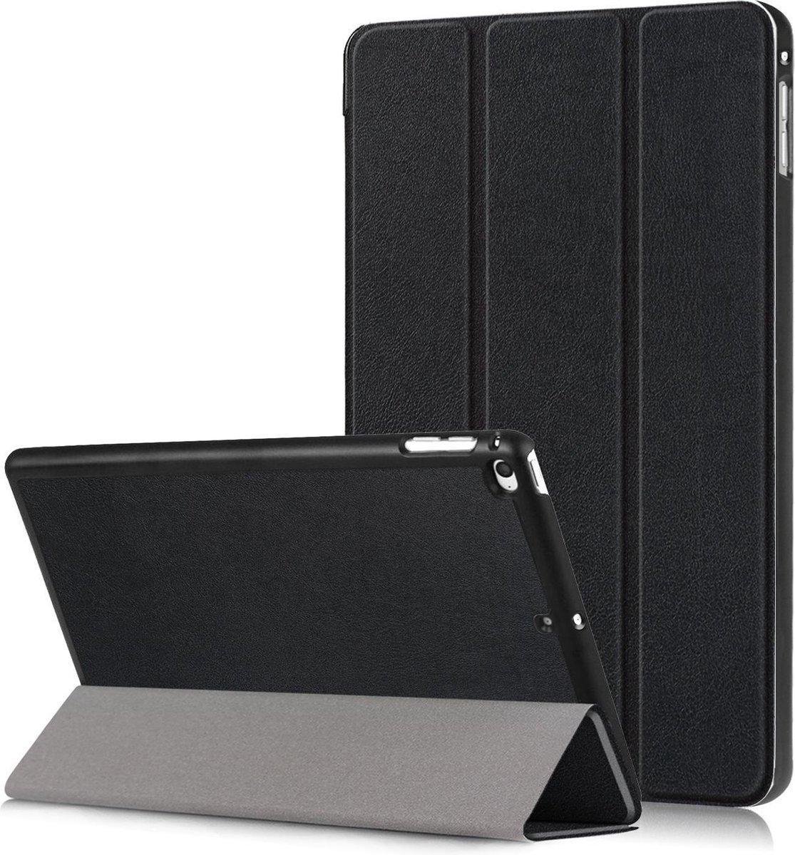 DrPhone Tri-Fold - Opvouwbare Cover - PU Lederen Case - Voorkant + Achterkant - Voor iPad Mini 4 - 2015 - zwart