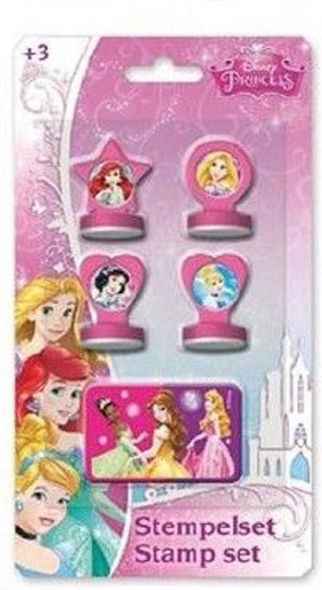 Disney stempelsetje Princess 4x stempel - 2x stempelkussen