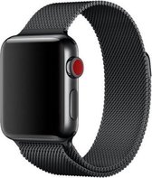 Milanees Geschikt voor Apple watch 42mm / 44mm RVS - Zwart- met een stevige magneetsluiting gemaakt van rvs