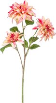 Kunstbloem Dahlia 65 cm roze/geel