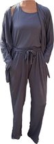 Huispak dames. Loungewear Montparnasse met luxe uitstraling. Kleur: Blauw grijs. Maat L