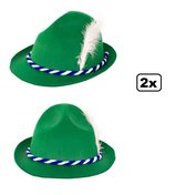 2x Tiroler hoed groen jagershoedje - Oktoberfest| hoedje| Tirol |bierfeest| Apres ski| festival