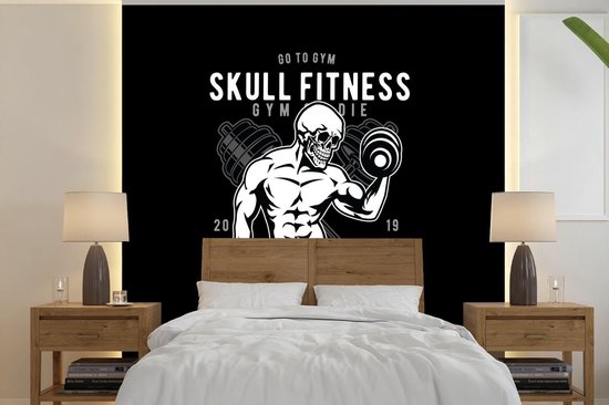 Papier peint - Papiers Papier peint photo Poids - Squelette - Fitness - Rétro - Largeur 300 cm x Hauteur 300 cm