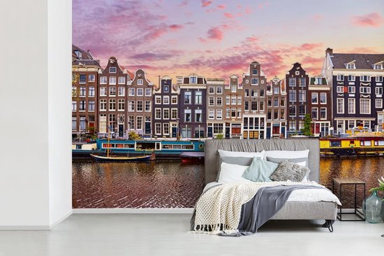 Papier peint - Papiers Papier peint photo Amsterdam - Maisons - Canaux - Largeur 360 cm x hauteur 240 cm
