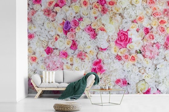 Papier Peint - Papier Papier peint photo Roses - Bloem - Couleurs - Largeur 420 cm x Hauteur 280 cm