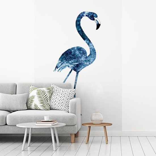 Flamant rose détaillé sur fond blanc 195x300 cm