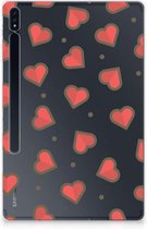 Backcase Samsung Galaxy Tab S7 Plus TPU Siliconen Hoes Hearts met transparant zijkanten