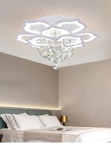 UnicLamps LED Bluetooth - 12 Kop Bladvormige Plafondlamp Met Afstandsbediening - Smart lamp - Dimbaar Met App - Woonkamerlamp - Moderne lamp - Plafoniere