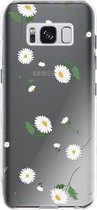 Samsung Galaxy S8 Telefoonhoesje - Transparant Siliconenhoesje - Flexibel - Met Bloemenprint - Madeliefjes