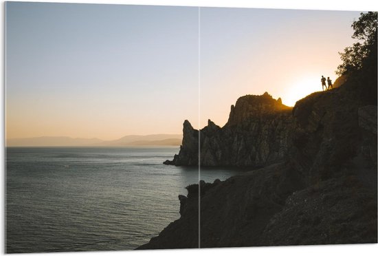 Acrylglas - Cliff aan het Water - 120x80cm Foto op Acrylglas (Met Ophangsysteem)