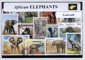 Afrikaanse olifanten – Luxe postzegel pakket (A6 formaat) : collectie van verschillende postzegels van Afrikaanse olifanten – kan als ansichtkaart in een A6 envelop - authentiek cadeau - kado tip - geschenk - kaart - afrika - olifant - wilde dieren