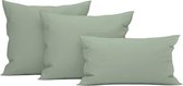 Heckett & Lane Wafel - Kussensloop - 50x50 cm - Granite Green - 2 Stuks