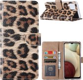 Hoesje Geschikt Voor Samsung Galaxy A12 Hoesje Luipaard - Galaxy A12 Boek Hoesje / Portemonnee cover - Luipaard hoesje Hoesje Geschikt Voor Samsung Galaxy A12