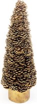 Dennenappel kerstboom - Cone Pinecone | ø 19 x 40 cm | Decoratieve gouden mini kerstboom gemaakt van echte dennenappels | Goud