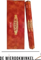 De Wierookwinkel – Doos - Wierook - Amber - Amber Wierook - Wierookstokjes Amber - (HEM) - Wierooksticks - Incense sticks - 6 Kokers - 120 Stokjes