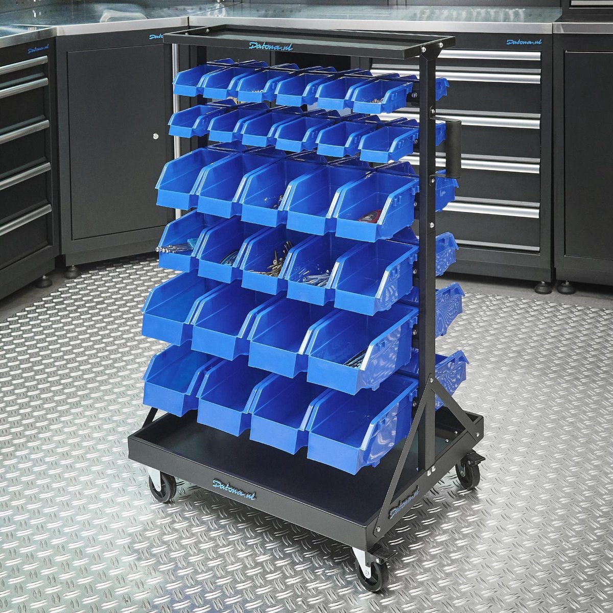 Datona® Verrijdbaar opbergsysteem met 60 voorraadbakken