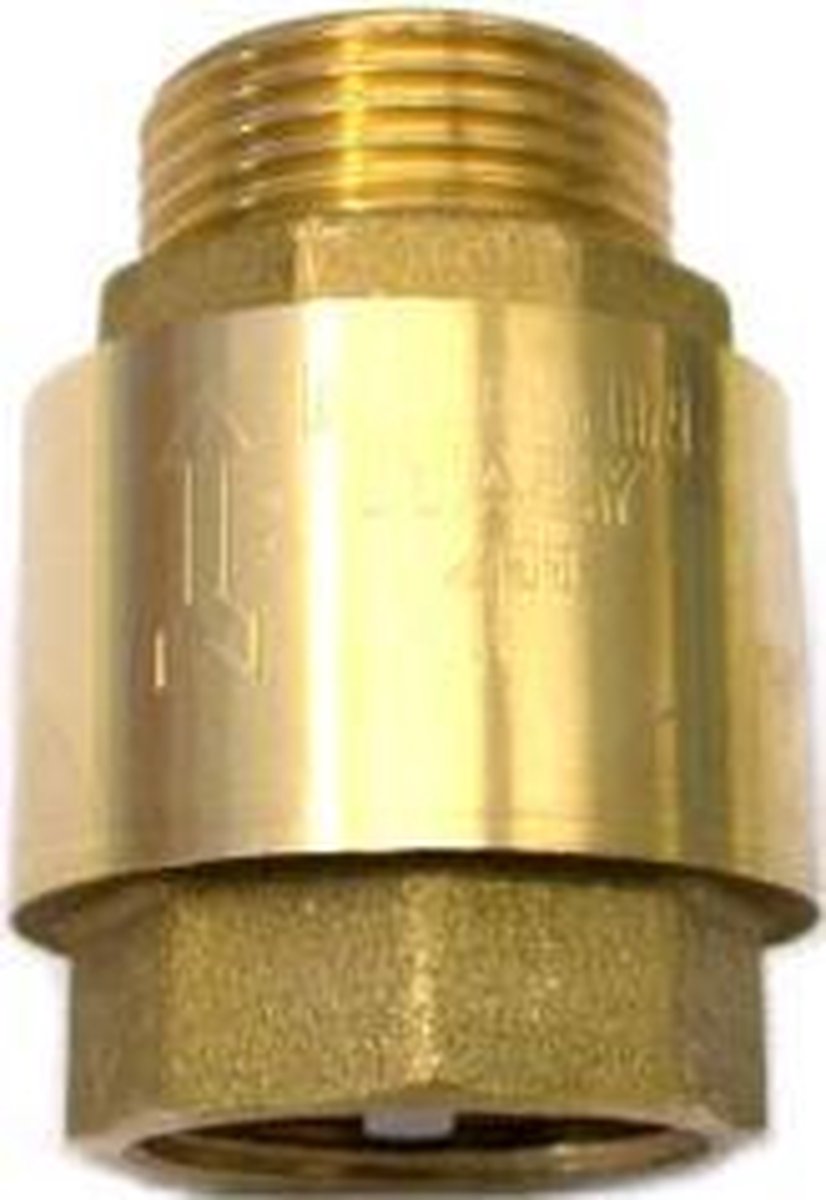 Bonfix - messing - veerbelaste terugslagklep - inlaat 1" bu.dr. x uitlaat 1"  - bi.dr. - kunststof geleiding - type 2152 - PN10