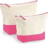 Westford Mill Dipped Base Canvas Accessory Bag WM544 - NATURAL/TRUE PINK - L (23 x 23 x 11 cm)