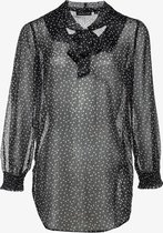 Jazlyn dames tuniek met stippen - Zwart - Maat XL
