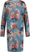 CYELL HORTUS DREAM Dames Nachthemd Lange Mouw - Blauw met Bloemen Print - Maat 40