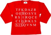 T-shirt aankondiging grote zus-originele bekendmaking zwangerschap-puzzel big sis-rood-Maat 80