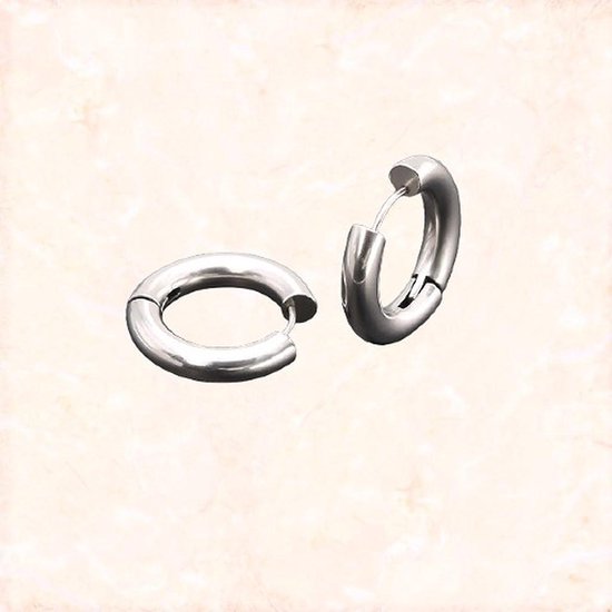 Jobo by Jet - Boucles d'oreilles Go round - Boucles d'oreilles en argent - Acier inoxydable - Boucles d'oreilles rondes Basic
