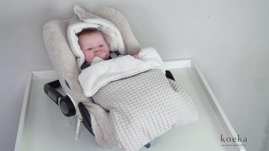Koeka Oslo voetenzak voor autostoel 0+ - wafelstof met teddy - zand |  bol.com
