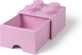 LEGO Brick 4 Opbergbox met Lade - Licht Paars - 4.6 L - 25x25x18cm - Kunststof