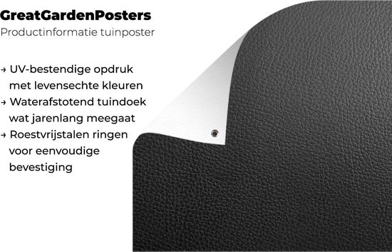 Décoration murale murale Structure cuir - noir et blanc - 180x120 cm - Poster jardin - Toile jardin - Poster extérieur