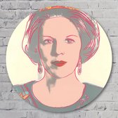 Muurcirkel ⌀ 50 cm - Andy Warhol – Portret Beatrix - Kunststof Forex - Mensen - Rond Schilderij - Wandcirkel - Wanddecoratie