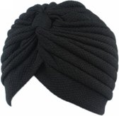 Tulband - Head wrap - Chemo muts – Haarband Damesmutsen - Tulband cap - Hoofddeksel - Beanie- Hoofddoek - Muts - Zwart - Hijab - Slaapmuts - Hoofdwear
