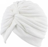 Tulband - Head wrap - Chemo muts – Haarband Damesmutsen - Tulband cap - Hoofddeksel - Beanie- Hoofddoek - Muts - Wit - Hijab - Slaapmuts - Hoofdwear