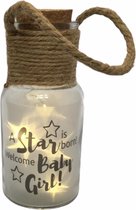 Babycadeau - Geboortecadeau - Kraamcadeau - Meisje - Starlight Baby Girl met verlichte sterren (groot model)  - In cadeauverpakking