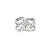Roestvrij stalen ring - Yehwang - Ring - One size - Zilver