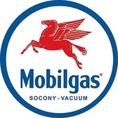 Mobilgas Socony Vacuum.  Metalen wandbord Ø 30 cm.​