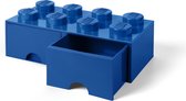 LEGO Brick 8 Opbergbox met 2 lades - Blauw - 9.2 L - 50x25x18cm - Kunststof