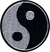 Yin Yang Strijk Embleem Patch Rond 5.9 cm / 5.9 cm / Zwart Wit