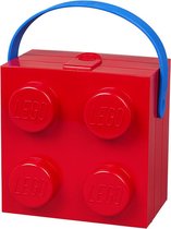 LEGO Broodtrommel Brick 4 met Handvat - Rood - 2.1 L - 17,3x16,5x11,6cm - Kunststof