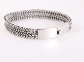 Zware gevlochten zilveren armband met kliksluiting - pols 20.5 cm