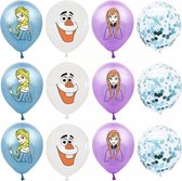 Frozen ballonnen 12 stuks, frozen Olaf, Anna, Elsa