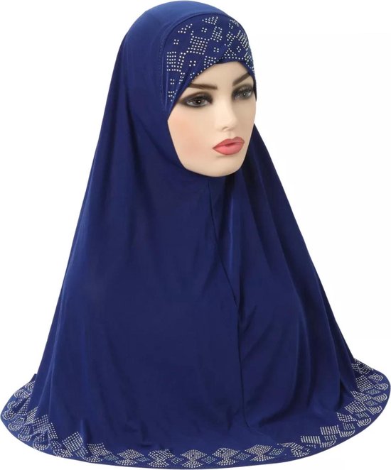 Elegant blauwe Hoofddoek, mooie hijab.