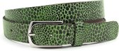 A-Zone Dames riem groen leopard - dames riem - 3 cm breed - Groen - Echt Leer - Taille: 95cm - Totale lengte riem: 110cm
