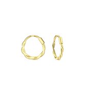 Joy|S - Zilveren oorringen - twisted - 11 mm - 14k goudplating - t85