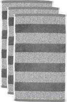 Beddinghouse Sheer Stripe set van 3 Gastendoekjes - 30x50 cm - Antraciet