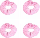 Scrunchies – Velvet Scrunchies – 4x Licht roze – Licht roze – 4 stuks – Musthave Haaraccessore – Scrunche Pack – Luxe kwaliteit – Haarelastiek – Elastiekje – Elastiek – Haarwokkel
