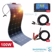 Flexibel Zonnepaneel Set Compleet Pakket 100W 12V | camper | boot | caravan | accu |
