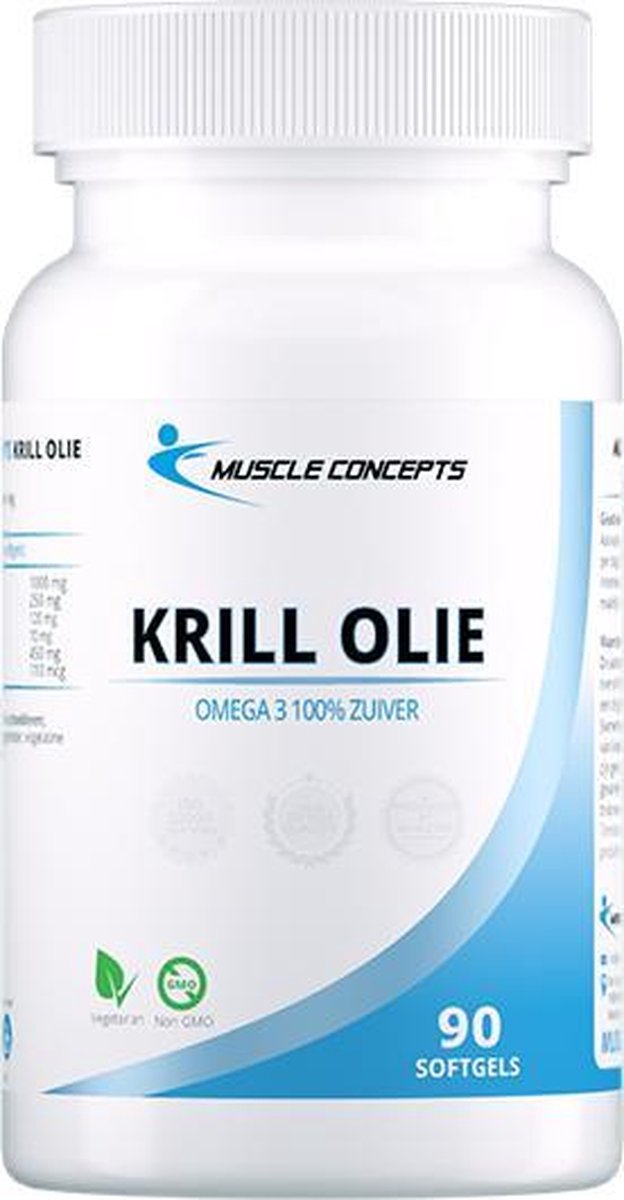 Goedkoopste Krill olie - 1000mg - Zuivere Omega 3 vetzuren - 90 softgels | Muscle Concepts