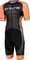 BTTLNS trisuit | triathlon pak | trisuit korte mouw heren | Typhon 2.0 | zwart-oranje | XS