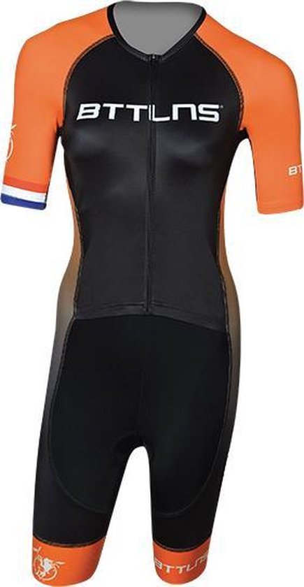 BTTLNS Typhon 2.0 trisuit korte mouwen zwart/oranje dames M